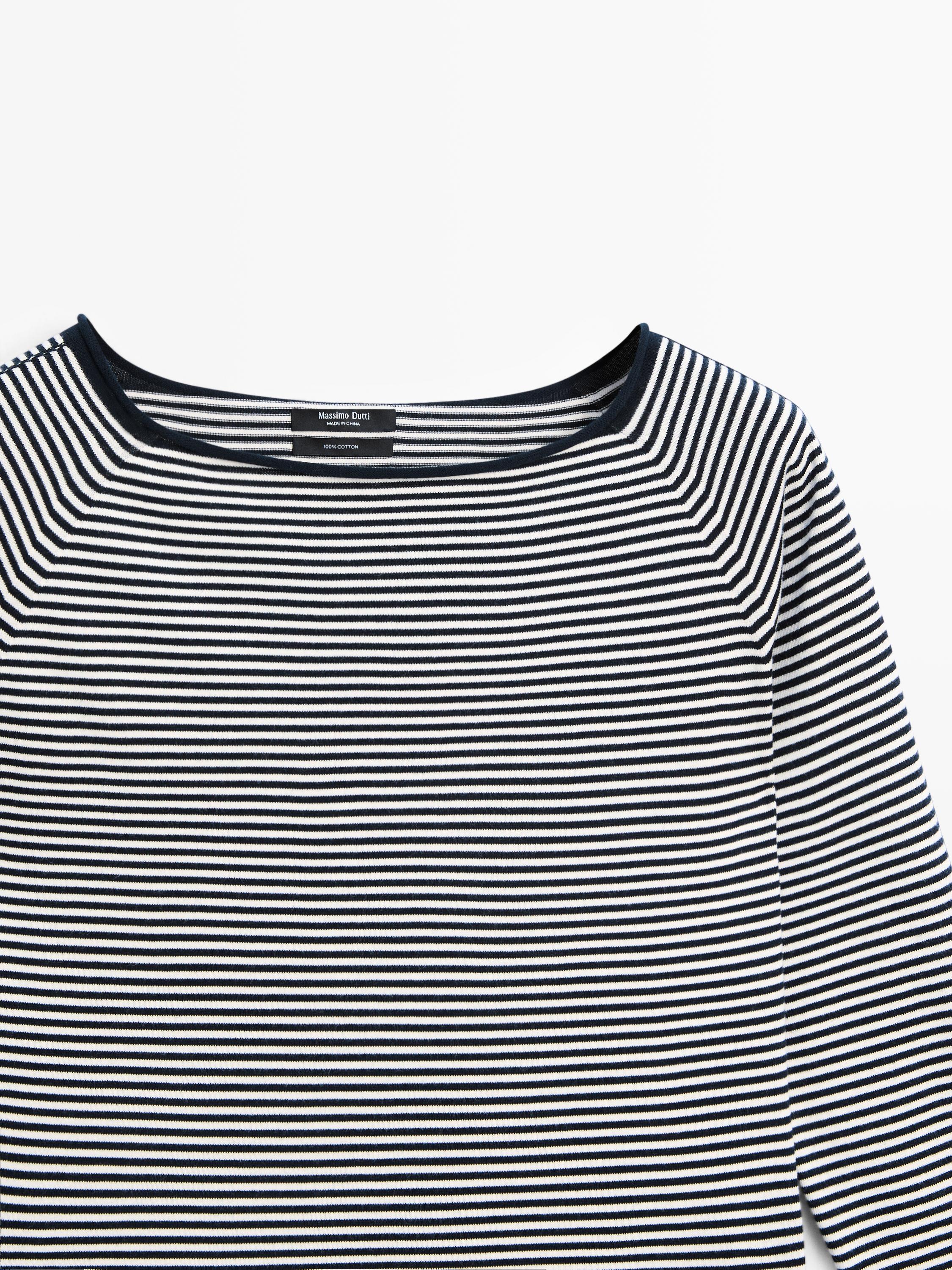 100% cotton striped knit sweater